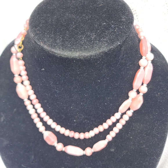 Vintage‎ Pink Agate Necklace - Picture 1 of 5
